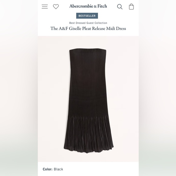 Abercrombie & Fitch Giselle Pleat Midi Dress - Picture 2 of 9